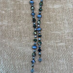 Sorrelli Stunning Blue Swarovski Crystal Antique Silver Necklace